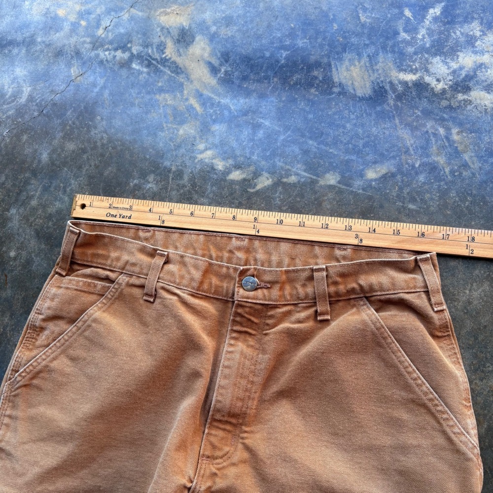 Carhartt B11-BRN Loose Original Fit Washed Duck Work Dungaree Brown Mens 34x30 - Picture 3 of 5